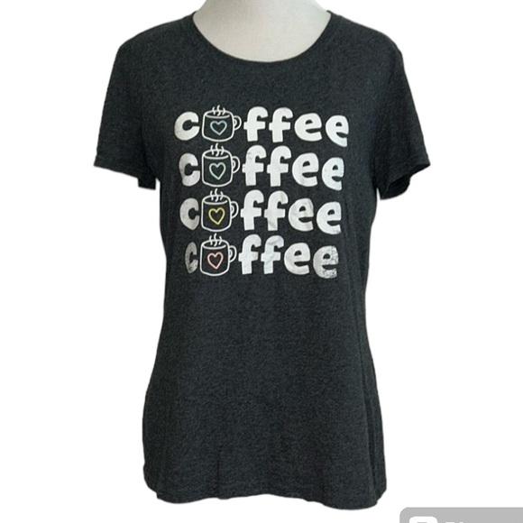 🎀 Fruit of the loom womens medium grey coffee t shirt - Picture 1 of 5